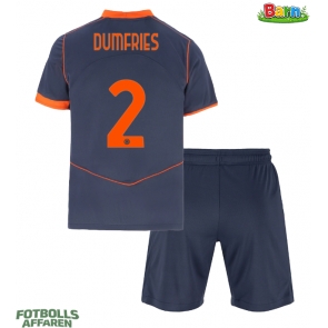 Inter Milan Denzel Dumfries #2 Tredjeställ Barn 2025-26 Kortärmad (+ Korta byxor)